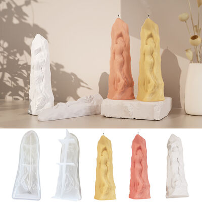 DIY Fragrant Gypsum Mother Sculpture Portrait Candle Mold Abstract Character Fragrant Candle Ornament Silicone Mold