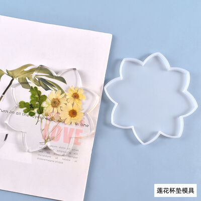 DIY Crystal Dropper Mold Homemade Beautiful Lotus Coaster Silicone Mold Manufacturer Spot Wholesale