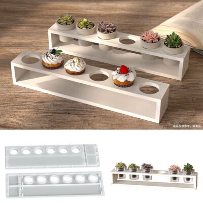 DIY Aromatherapy Gypsum Resin Mold Simple Assembly Six Grid Cup Storage Display Rack Silicone Mold