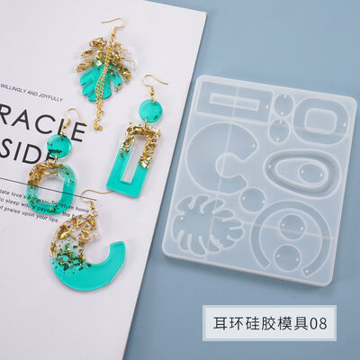 DIY Drip Glue Mold Earring Pendant Homemade Jewelry Earnail Pendant Decorative Silicone Mold Wholesale