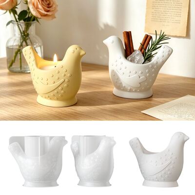 Ins Dot Relief Bird Storage Can, Platform, Silicone Mold, DIY Aromatherapy Gypsum Candle Container, Base Mold