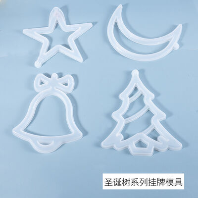 DIY Crystal Dropping Mold Christmas Series Hanging Bell Moon Christmas Theme Silicone Mold