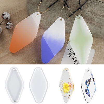 Crystal Dropper DIY Single Diamond Pendant Mold Diamond Keychain DIY Fragrant Gypsum Hanging Silicone Mold