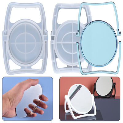 DIY Crystal Dropping Mold Creative Elliptical Makeup Mirror Acrylic Lens Silicone Mold Wholesale