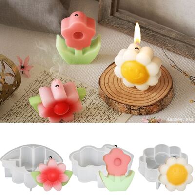 Wholesale Resin Sunflower Flower Ornament Scented Candle Gypsum Plant Stand Silicone Mold