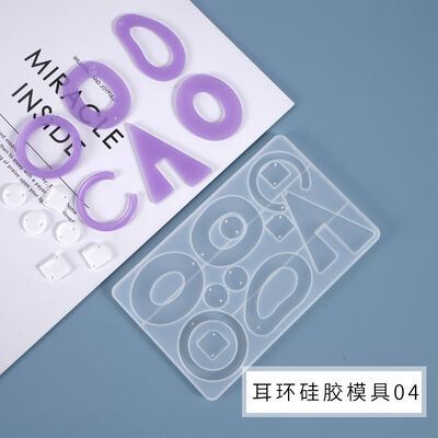 DIY Crystal Drop Adhesive Earring Mold, Geometric O-shaped C-shaped Earring Pendant, Earring Accessory, Silicone Mold