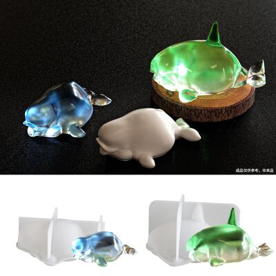 DIY Aromatherapy White Whale Candle Pendant Grinding Dropping Resin Gypsum Tiger Whale Pendant Silicone Mold