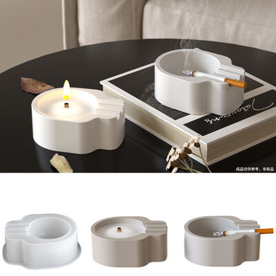 Gypsum Cement Halloween Skull Ashtray Storage Box DIY Aromatherapy Candle Cup Silicone Mold