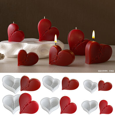Halloween Resin Mirror Decoration Ornament Injured Heart Dropper Glue Mold DIY Love Candle Silicone Mold