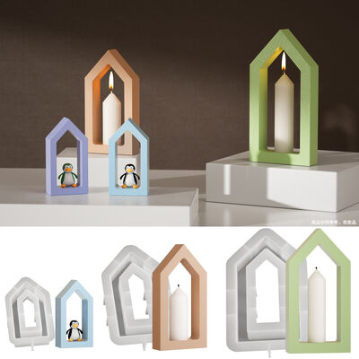 Large, Medium And Small-sized House Dropper Candle Mold Aromatherapy Gypsum Hollow House Base Silicone Mold