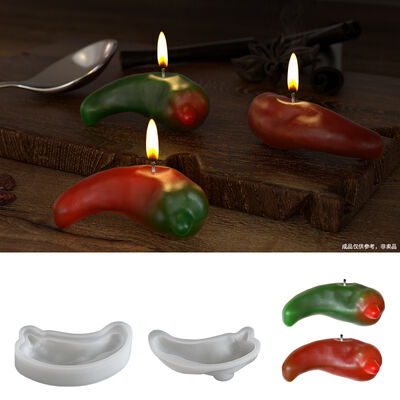 3D Simulation Chili Mirror Silicone Mold DIY Aromatherapy Gypsum Candle Ornament Ice Grid Mold