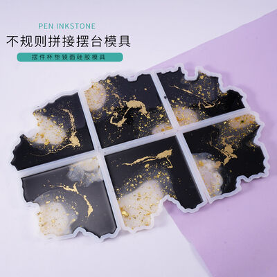 DIY Crystal Dropping Glue Mold Irregular Platform Splicing Cup Mat Multiple Jewelry Ornament Decoration Silicone Mold