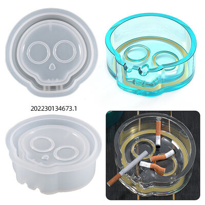DIY Crystal Dropping Resin Mold Irregular Skull Head Ashtray Silicone Mold Source Goods