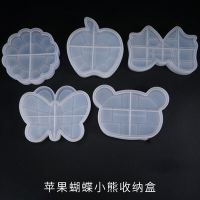 DIY Drop Gel Storage Box Mold Multi Grid Ring Earring Necklace Storage Bear Butterfly Silicone Mold