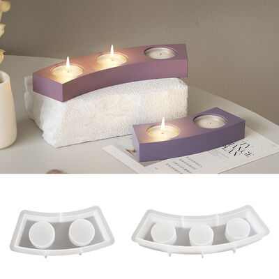 DIY Dropper Resin Two Hole Three Hole Candle Holder Cement Gypsum Porous Candle Holder Ornament Silicone Mold