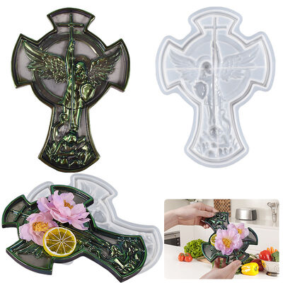 DIY Resin, Gypsum Angel, Michael Statue, Hanging Cross, Storage Dish, Silicone Mold