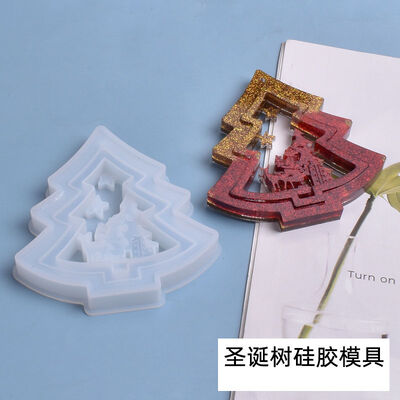 DIY Crystal Dropping Glue Mold Christmas Tree Room Hanging Decoration Creative Handmade Silicone Mold