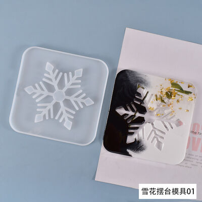 DIY Crystal Dropper Coaster Mold Hollow Snowflake Coaster Snowflake Hanging Table Silicone Mold