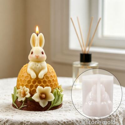 3D Flower Honeycomb Rabbit Candle Silicone Mold Cross-border DIY Aromatherapy Gypsum Jewelry Decoration Mold