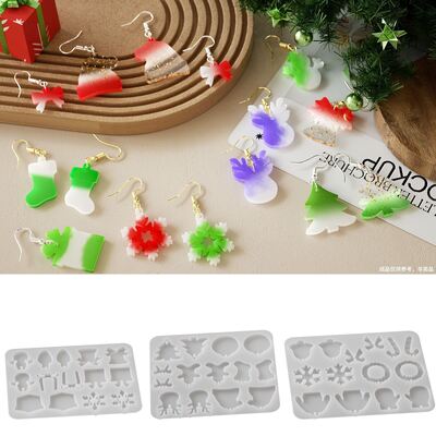 DIY Crystal Dropper Resin Christmas Pendant Ornament Necklace Keychain Hanging Ornament Dropper Mold
