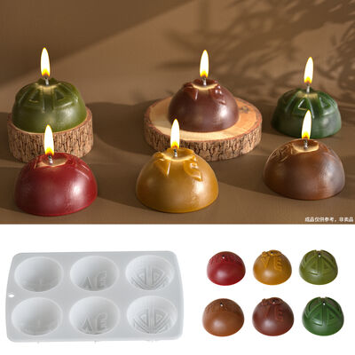 6-in-a-row Semi-circular Love, Peace And Tranquility, Handmade Soap Candles In English, Silicone Mold