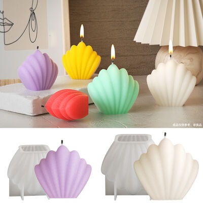 DIY Crystal Dropping Glue 3D Stereoscopic Aromatherapy Gypsum Candle Size Shell Platform Silicone Mold Wholesale