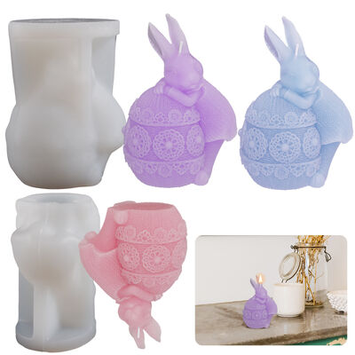 Skirt Rabbit Flower Ball Baby Silicone Mold DIY 3D Rabbit Dropping Candle Aromatherapy Gypsum Mold