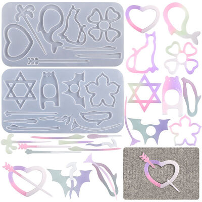 DIY Drip Glue Sweater Button Grinding Tool Hexagram Star Love Clover Dolphin Bear Button Silicone Mold
