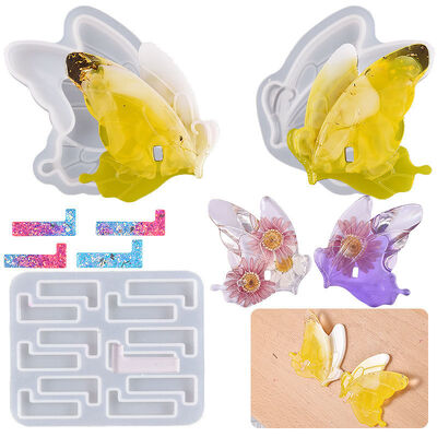 DIY Resin Butterfly Hooks No-Drill Kitchen Bathroom Door Sticker Silicone Mold