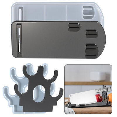 DIY Crystal Resin Storage Rack Mold For Kitchen Knives And Spoons Silicone Mold In Stock