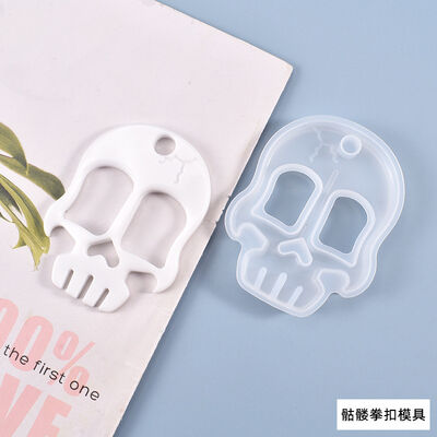 DIY Crystal Dropping Glue Mold Fun Play Defense Skull Fist Buckle Silicone Mold Spot Wholesale