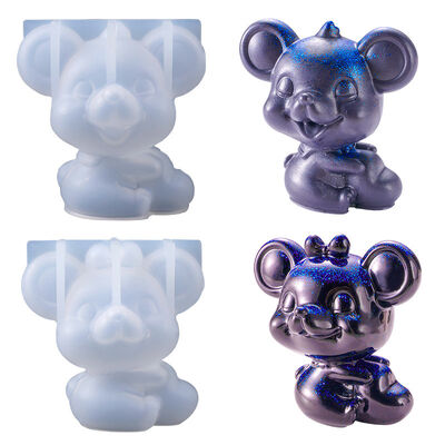 Animal DIY Three-dimensional Cartoon Aroma Candle Mold, Small Mouse Cute Doll Plaster Silicone Mold