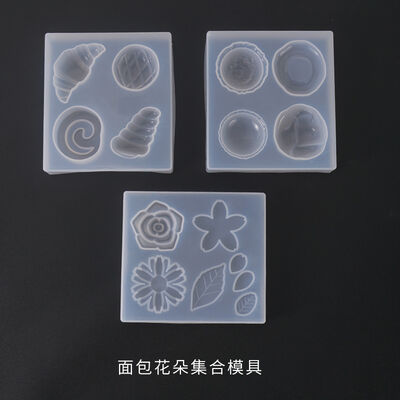 DIY Crystal Epoxy Mold, Bread And Dessert Collection Mold, Flower And Leaf Decoration, Silicone Mold