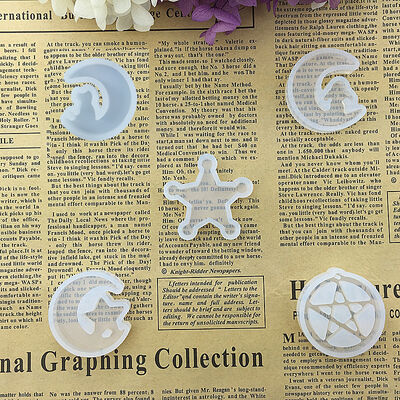 Crystal Epoxy Pendant Silicone Mold, DIY Handmade Jewelry, Resin Five-pointed Star, Large Round Hanging Decoration, Pendant Model