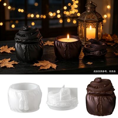 Cross Border Snake Fortune Bag, Money Bag, Storage Can, Silicone Mold, DIY Aromatherapy Candle Cup Container, Gypsum Mold