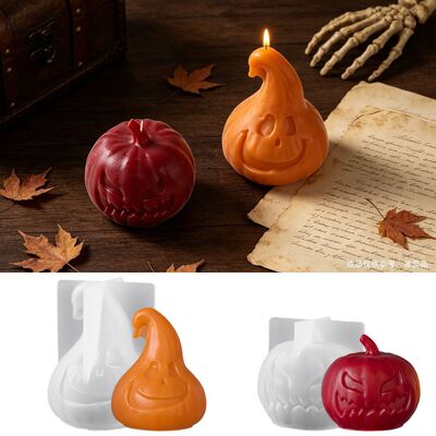 3D 3D Halloween Pumpkin Silicone Mold Devil's Face Pumpkin Aromatherapy Candle Gypsum Mold