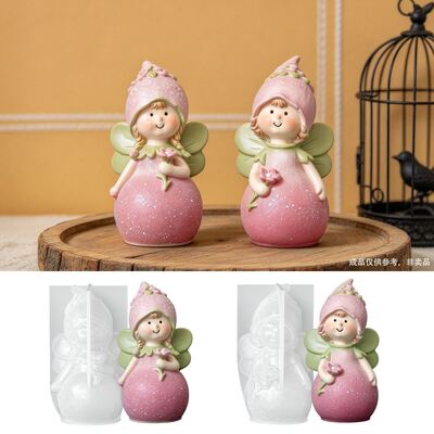 Cross Border Three-dimensional Flower Fairy Flower Fairy Silicone Mold DIY Aromatherapy Gypsum Candle Decoration Mold