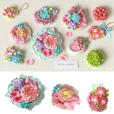 Ins Style Multiple Flower Clusters, Fragrant Flowers, Car Decorations, Decorative Ornaments, Drip Glue Gypsum Silicone Molds