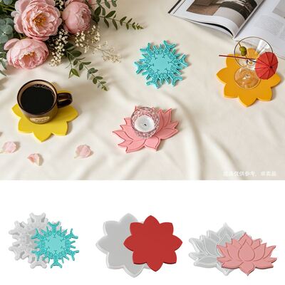 Ins Wind Flower Lotus Snow Cup Mat Platform Silicone Mold DIY Aromatherapy Gypsum Dropping Mold