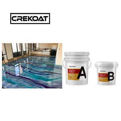 Pintura de revestimiento de piso epoxi metálico transparente resistente al agua