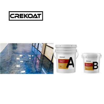 Revestimiento de suelo epoxi metálico azul brillante suavizado, no tóxico y con bajo olor TDS