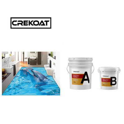 Revestimiento de piso de resina epoxi no tóxica Bajo olor Pintura 3D de piso epoxi Durabilidad