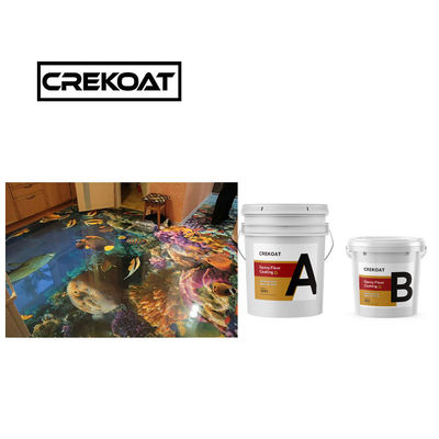 Revestimiento de piso de resina epoxi 3D transparente auto nivelación 1 mm Eco amigable