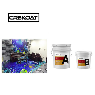 Revestimiento de piso de resina epoxi 3D transparente auto nivelación 1 mm Eco amigable