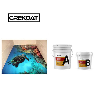 Pintura para suelos epoxi de alto brillo de pincel Desinfección de espuma de revestimiento decorativo limpiable