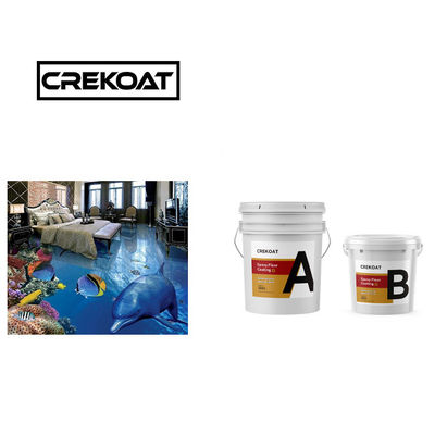 Revestimiento de piso de resina epoxi brillante Revestimiento de piso 3D sin costuras endurecido