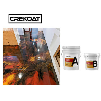 Uno mismo que desgasifica el piso de epoxy metálico que cubre la resina de epoxy y el endurecedor en enlace fuertes