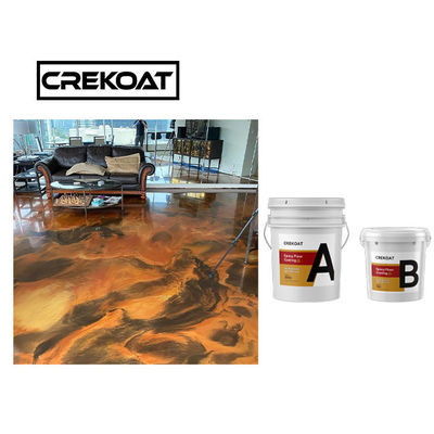 Piso de epoxy metálico industrial claro del lustre estupendo que cubre dos componentes