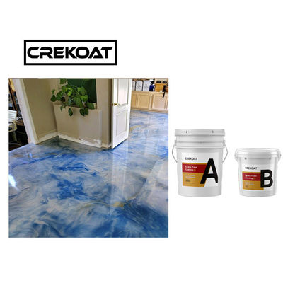 Piso blanco metálico comercial de la resina de epoxy que cubre la capa superior clara