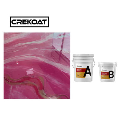 Piso blanco metálico comercial de la resina de epoxy que cubre la capa superior clara